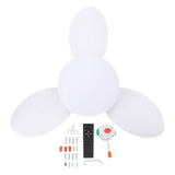 Ceiling Fan Light Flush Mount 25in Small Dimmable LED 6 Speed Quiet DC Motor for Patio Kitchen Bedroom White