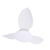 Ceiling Fan Light Flush Mount 25in Small Dimmable LED 6 Speed Quiet DC Motor for Patio Kitchen Bedroom White