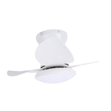 Ceiling Fan Light Flush Mount 25in Small Dimmable LED 6 Speed Quiet DC Motor for Patio Kitchen Bedroom White