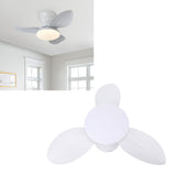 Ceiling Fan Light Flush Mount 25in Small Dimmable LED 6 Speed Quiet DC Motor for Patio Kitchen Bedroom White