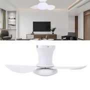 Ceiling Fan Light Flush Mount 25in Small Dimmable LED 6 Speed Quiet DC Motor for Patio Kitchen Bedroom White