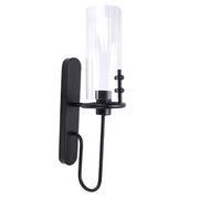Black Wall Sconce Light Modern Indoor Wall Light Fixture with Clear Glass Shade for Dining Room Coffee Shop Hotel Bedroom Living Room Hallway