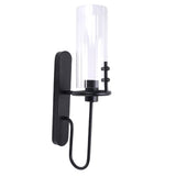 Black Wall Sconce Light Modern Indoor Wall Light Fixture with Clear Glass Shade for Dining Room Coffee Shop Hotel Bedroom Living Room Hallway