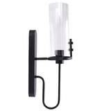 Black Wall Sconce Light Modern Indoor Wall Light Fixture with Clear Glass Shade for Dining Room Coffee Shop Hotel Bedroom Living Room Hallway