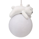 Bear Moon Pendant Lamp 3D Moon Pendent Light Ceiling Hanging Lamp for Bedroom Children Room In Australia - Darrahopens
