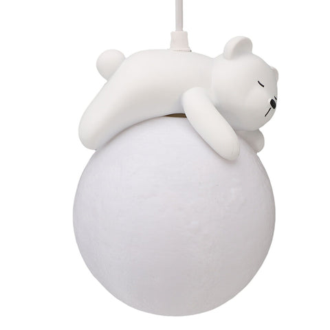 Bear Moon Pendant Lamp 3D Moon Pendent Light Ceiling Hanging Lamp for Bedroom Children Room In Australia - Darrahopens