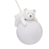 Bear Moon Pendant Lamp 3D Moon Pendent Light Ceiling Hanging Lamp for Bedroom Children Room