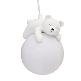 Bear Moon Pendant Lamp 3D Moon Pendent Light Ceiling Hanging Lamp for Bedroom Children Room