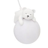 Bear Moon Pendant Lamp 3D Moon Pendent Light Ceiling Hanging Lamp for Bedroom Children Room