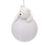 Bear Moon Pendant Lamp 3D Moon Pendent Light Ceiling Hanging Lamp for Bedroom Children Room