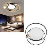 Modern LED Ceiling Light Dimmable Flush Mount Ceiling Lamp with Remote Control for Bedroom Living Room Dining Room Kitchen Black