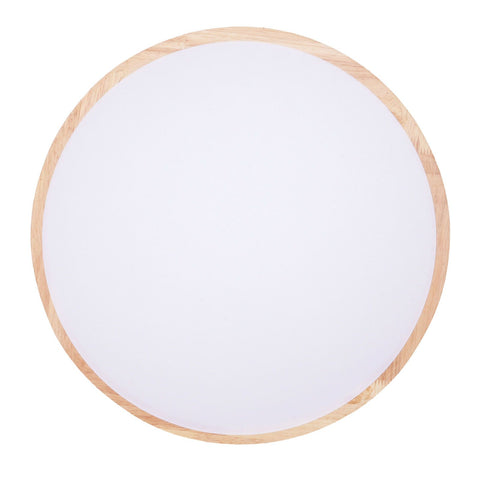 LED Flush Mount Ceiling Light Wooden 3000K to 6500K Dimmable Round Ceiling Light Fixture with Remote Control for Bedroom Kitchen 30cm/11.8in