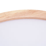 LED Flush Mount Ceiling Light Wooden 3000K to 6500K Dimmable Round Ceiling Light Fixture with Remote Control for Bedroom Kitchen 30cm/11.8in