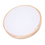 LED Flush Mount Ceiling Light Wooden 3000K to 6500K Dimmable Round Ceiling Light Fixture with Remote Control for Bedroom Kitchen 30cm/11.8in