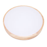 LED Flush Mount Ceiling Light Wooden 3000K to 6500K Dimmable Round Ceiling Light Fixture with Remote Control for Bedroom Kitchen 30cm/11.8in