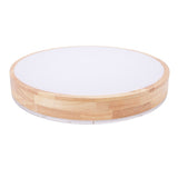 LED Flush Mount Ceiling Light Wooden 3000K to 6500K Dimmable Round Ceiling Light Fixture with Remote Control for Bedroom Kitchen 30cm/11.8in