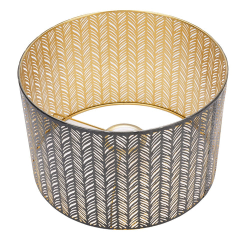Metal Lampshade E14 E27 Iron Cylinder Shape Hollow Out Leaf Decorative Lamp Shade for Table Wall Ceiling Lamp Black and Gold In Australia - Darrahopens