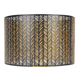 Metal Lampshade E14 E27 Iron Cylinder Shape Hollow Out Leaf Decorative Lamp Shade for Table Wall Ceiling Lamp Black and Gold