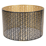 Metal Lampshade E14 E27 Iron Cylinder Shape Hollow Out Leaf Decorative Lamp Shade for Table Wall Ceiling Lamp Black and Gold