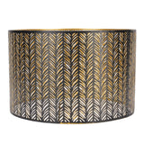 Metal Lampshade E14 E27 Iron Cylinder Shape Hollow Out Leaf Decorative Lamp Shade for Table Wall Ceiling Lamp Black and Gold
