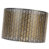 Metal Lampshade E14 E27 Iron Cylinder Shape Hollow Out Leaf Decorative Lamp Shade for Table Wall Ceiling Lamp Black and Gold