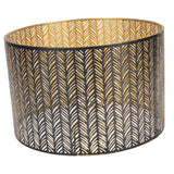 Metal Lampshade E14 E27 Iron Cylinder Shape Hollow Out Leaf Decorative Lamp Shade for Table Wall Ceiling Lamp Black and Gold