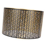 Metal Lampshade E14 E27 Iron Cylinder Shape Hollow Out Leaf Decorative Lamp Shade for Table Wall Ceiling Lamp Black and Gold