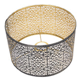 Metal Lampshade E14 E27 Iron Hollow Out Modern Decorative Cylinder Lamp Shade for Table Wall Ceiling Lamp Black and Gold