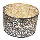 Metal Lampshade E14 E27 Iron Hollow Out Modern Decorative Cylinder Lamp Shade for Table Wall Ceiling Lamp Black and Gold