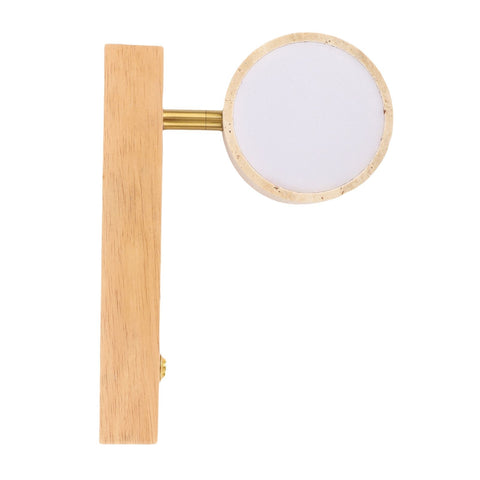 Rotating Stone Wall Sconce with Switch LED Warm Light Adjustable Angle Rustic Industrial Wall Lamp for Bedside Reading Original Wood Color In Australia - Darrahopens