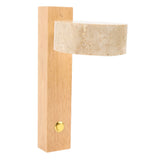 Rotating Stone Wall Sconce with Switch LED Warm Light Adjustable Angle Rustic Industrial Wall Lamp for Bedside Reading Original Wood Color