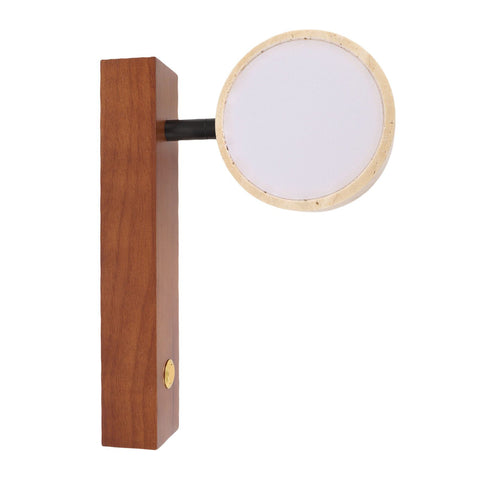 Rotating Stone Wall Sconce with Switch LED Warm Light Adjustable Angle Rustic Industrial Wall Lamp for Bedside Reading Walnut Color In Australia - Darrahopens