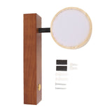 Rotating Stone Wall Sconce with Switch LED Warm Light Adjustable Angle Rustic Industrial Wall Lamp for Bedside Reading Walnut Color In Australia - Darrahopens