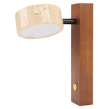 Rotating Stone Wall Sconce with Switch LED Warm Light Adjustable Angle Rustic Industrial Wall Lamp for Bedside Reading Walnut Color In Australia - Darrahopens