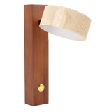 Rotating Stone Wall Sconce with Switch LED Warm Light Adjustable Angle Rustic Industrial Wall Lamp for Bedside Reading Walnut Color In Australia - Darrahopens