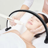 LED Desk Half Moon Light Black 3 Color Modes 10 Brightness Levels 28 Inch Professional Nail Desk Lamp with Phone Holder for Salon US Plug