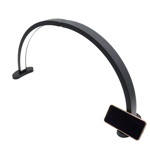 LED Desk Half Moon Light Black 3 Color Modes 10 Brightness Levels 28 Inch Professional Nail Desk Lamp with Phone Holder for Salon UK Plug