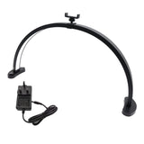 LED Desk Half Moon Light Black 3 Color Modes 10 Brightness Levels 28 Inch Professional Nail Desk Lamp with Phone Holder for Salon UK Plug