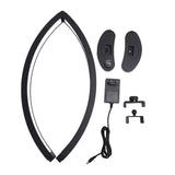 Half Moon Light with Phone Holder 28in 40W Eyelash Nail Tech Lamp Adjustable Color Temperature Brightness for Makeup Spa Salon Black EU Plug