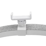 28 Inch LED Nail Table Lamp with Phone Stand Rhinestone Decor Foldable Arch Half Moon Desk Light for Manicure Salon White GB Plug In Australia - Darrahopens