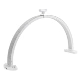 28 Inch LED Nail Table Lamp with Phone Stand Rhinestone Decor Foldable Arch Half Moon Desk Light for Manicure Salon White GB Plug