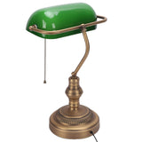 Green Glass Bankers Desk Lamp Retro Antique Library Lamp with Pull Chain Switch Plug in Fixture EU Plug 220V In Australia - Darrahopens