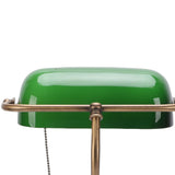 Green Glass Bankers Desk Lamp Retro Antique Library Lamp with Pull Chain Switch Plug in Fixture EU Plug 220V In Australia - Darrahopens