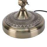 Vintage Desk Lamp Plug In Table Lamp with Green Glass Shade Pull Chain Switch for Home Bedroom Study Room US Plug 110V