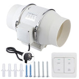 High Efficiency Inline Duct Fan Air Extractor Bathroom Kitchen Ventilation System 80W In Australia - Darrahopens