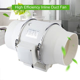High Efficiency Inline Duct Fan Air Extractor Bathroom Kitchen Ventilation System 80W