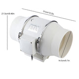 High Efficiency Inline Duct Fan Air Extractor Bathroom Kitchen Ventilation System 80W