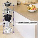 5 Tiers Home Kitchen Pans Pots Storage Rack Durable Metal Wire Shelving Organizer In Australia - Darrahopens