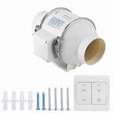 High Efficiency Inline Duct Fan Air Extractor Bathroom Kitchen Ventilation System 40W