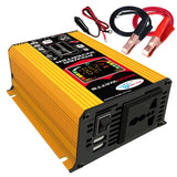 Modified Sine Wave Inverter High Frequency 6000W Power Watt Power Inverter DC 12V to AC 110V Converter Car Power Charger Inverter with 2.1A Dual USB Port Battery Clips Car Cigarette Plug LCD Display Screen